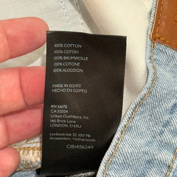 BDG Shorts Womens 30 Blue Denim Super High Rise Cheeky Frayed Urban Outfitters - Picture 3 of 9